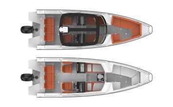 Yachtcharter Axopar 24 T Top layout