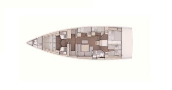 Yachtcharter Dufour530 7cab layout