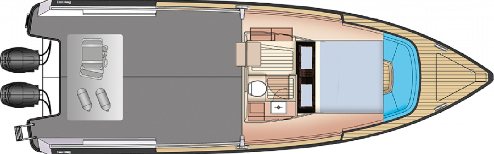 Yachtcharter Fjord 38 express 1cab layout