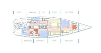 Yachtcharter X 65 4cab layout