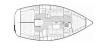 Yachtcharter Bavaria 38 Cruiser 3cab layout