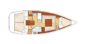 Yachtcharter Oceanis 34 3cab layout