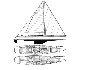 Yachtcharter Oceanis 350 3cab layout