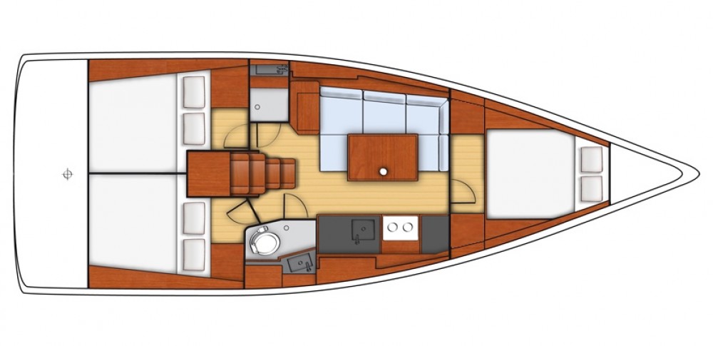 Yachtcharter Oceanis 38 3cab layout