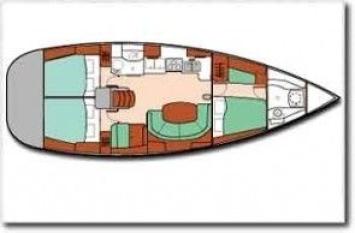 Yachtcharter oceanis 411 Celebration 3cab layout