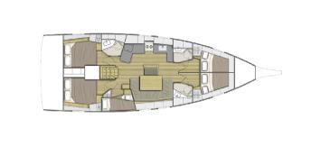 Yachtcharter Oceanis 46.1 first line 5cab layout