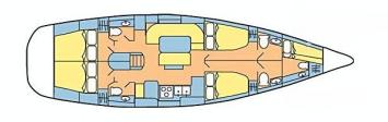 Yachtcharter Oceanis 50.5 4cab layout