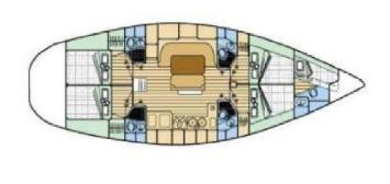 Yachtcharter Oceanis 510 4cab layout