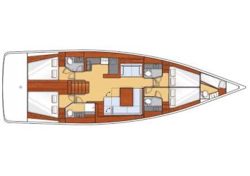 Yachtcharter Oceanis 55 4cab layout