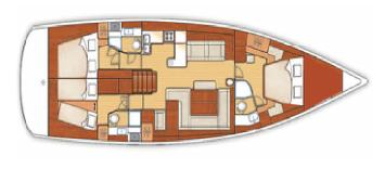 Yachtcharter Oceanis 58 3 Cab layout