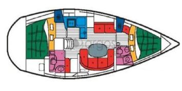 Yachtcharter Oceanis 381 layout 2 Cab
