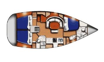 Yachtcharter Oceanis clipper 393 3cab layout
