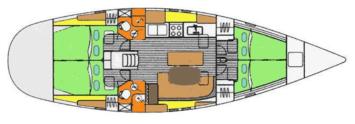 Yachtcharter Oceanis Clipper 484 layout