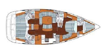 Yachtcharter Oceanis clipper 523 3cab layout