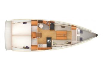 Yachtcharter Sun Odyssey 349 3Cab layout