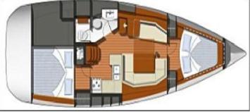 Yachtcharter Sun Odyssey 39i 2Cab layout