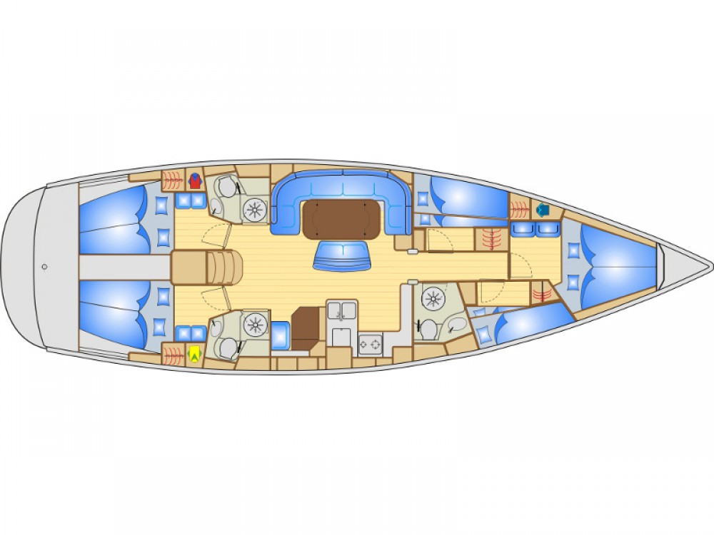 Yachtcharter Bavaria 50 5cab layout