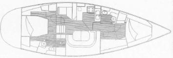 Yachtcharter Wauquiez Pilot Salon 43 3cab layout