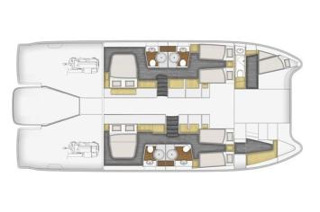 Yachtcharter Fountaine Pajot Queensland 55 4cab layout