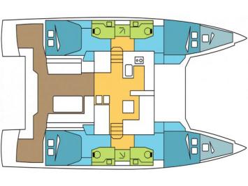 Yachtcharter Nautitech 40.1 4cab layout