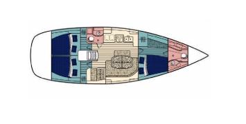 Yachtcharter Moorings 413 3cab layout