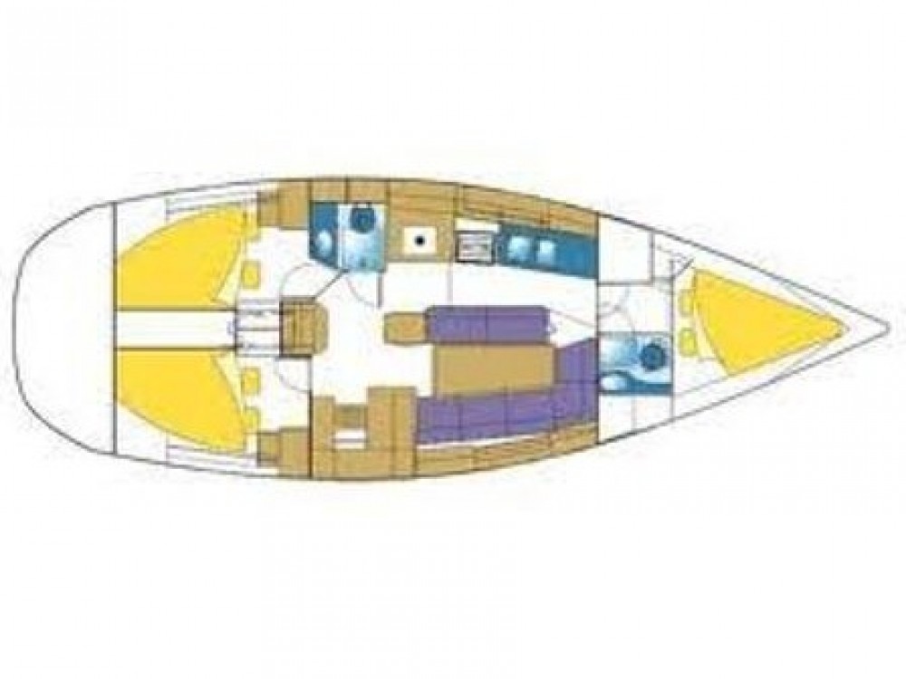 Yachtcharter Feeling Kirie 39 3cab layout