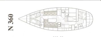 Yachtcharter Najad 360 2cab layout