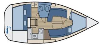 Yachtcharter Sun Odyssey 32 2cab layout