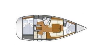 Yachtcharter Sun Odyssey 32i Performance 2Cab layout