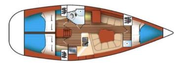 Yachtcharter Sun Odyssey 36.2 cab 3 Layout