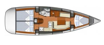 Yachtcharter Sun odyssey 36i Cab 3 Layout