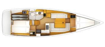 Yachtcharter Sun Odyssey 389 2cab Layout