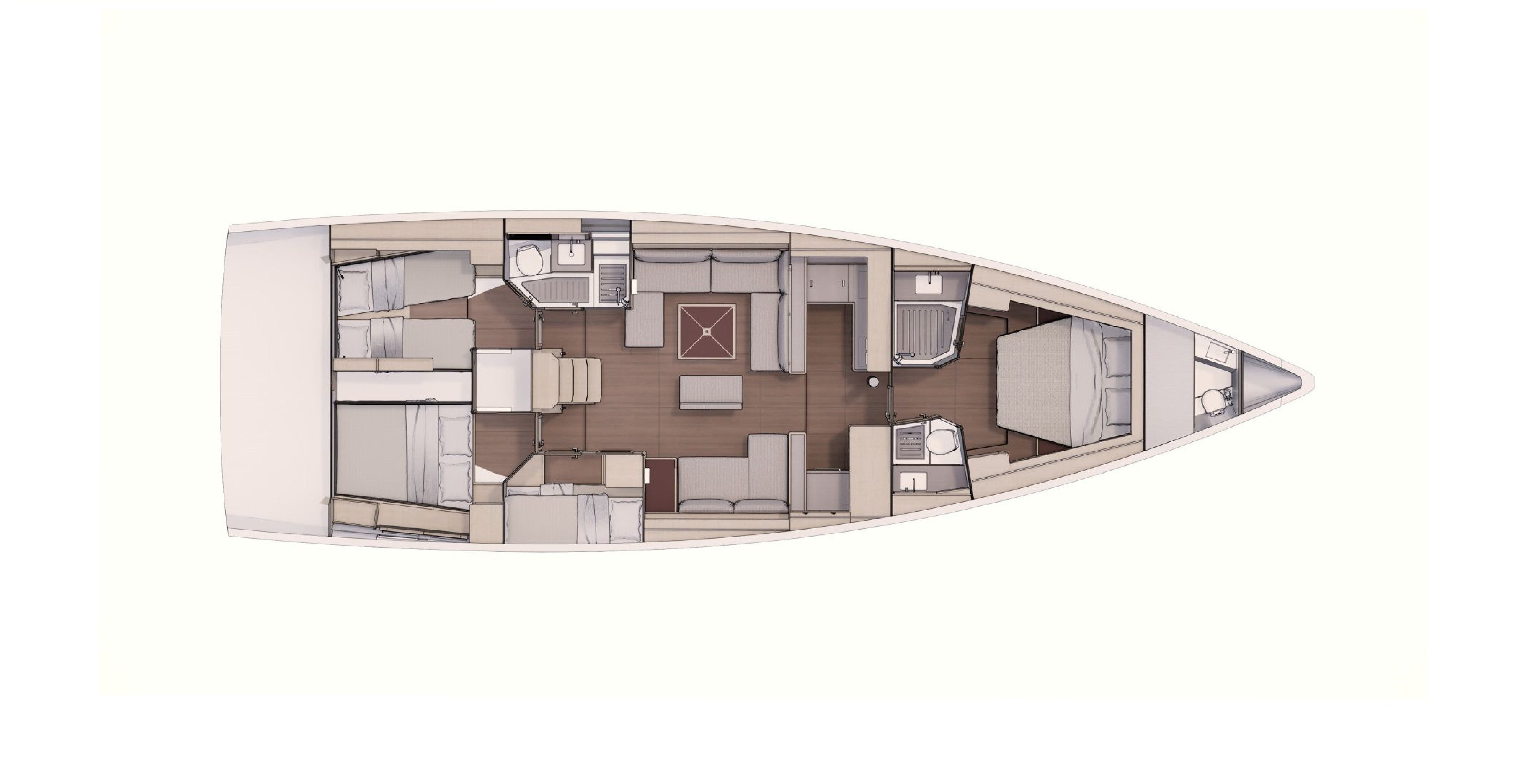 Yachtcharter Dufour 530_4cab Layout