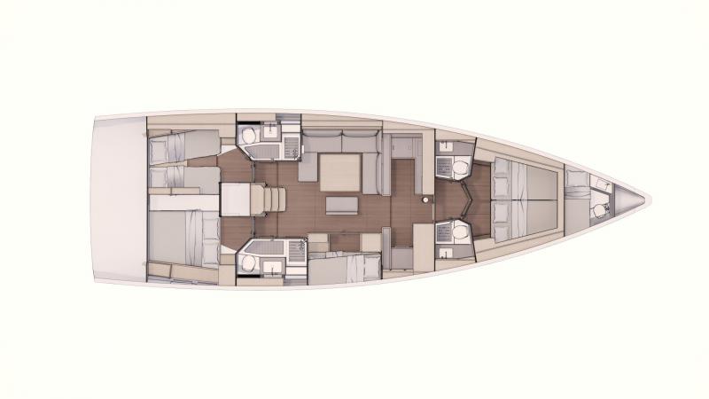 Yachtcharter Dufour 530 Cab 6 Layout