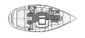 Yachtcharter Grand Soleil Grundriss 4 Cab 2 WC