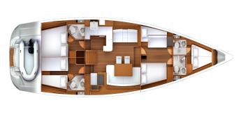 Yachtcharter Jeanneau 57 5 Cab Layout