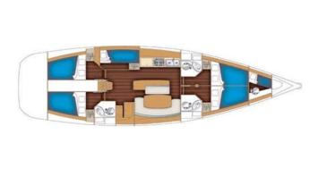 Yachtcharter Oceanis 50 Family 5Cab Layout