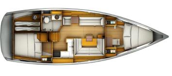 Yachtcharter Jeanneau_Sun_Odyssey_419_Cab_2_Layout