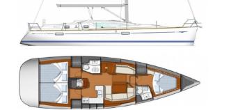 Yachtcharter Sun Odyssey 42 3cab Layout