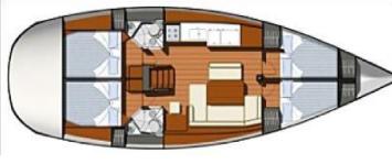 Yachtcharter Sun Odyssey 44i 4cab Layout