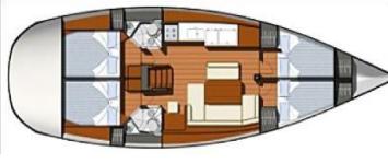 Yachtcharter sun odyssey 44i 4 cabin layout