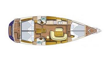 Yachtcharter jeanneau sun odyssey 45 ds 4 cab Layout