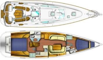 Yachtcharter Sun Odyssey 45 Performance 2 Cab Layout