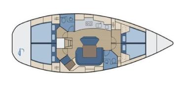 Yachtcharter Sun Odyssey 45.1 4 Cab layout