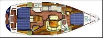 Yachtcharter Sun Odyssey 49 Performance 3 Cab Layout