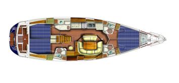 Yachtcharter Sun Odyssey 49 Performance 4 Cab Layout