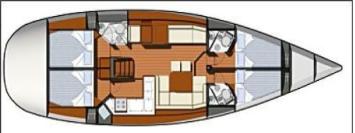 Yachtcharter sun odyssey 50 ds 4 cab layout