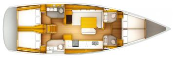 Yachtcharter Sun Odyssey 509 Cab 4 Layout