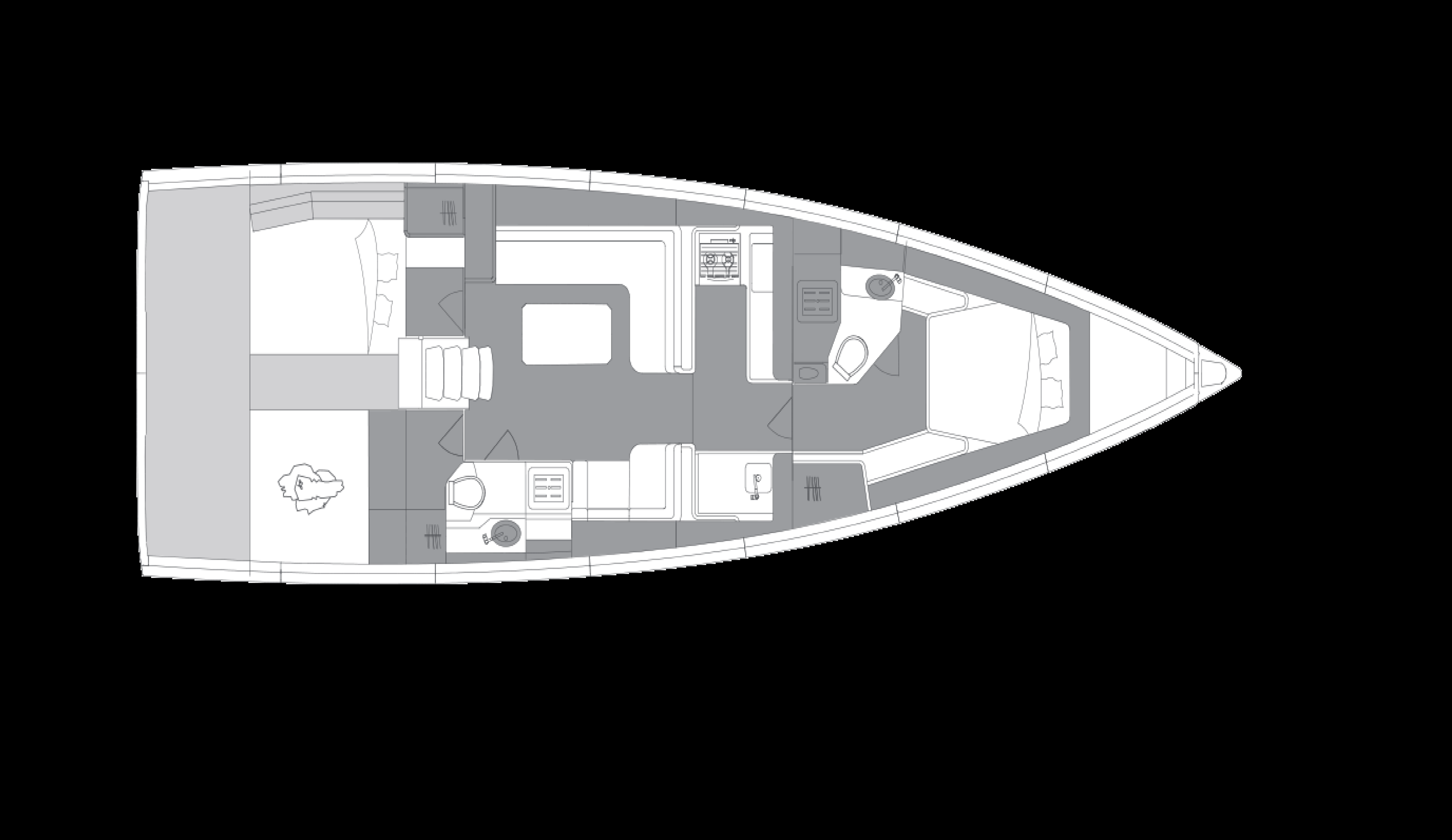 Yachtcharter ELAN GT6 Cab 2 Layout