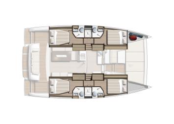 Yachtcharter Bali 4.2 Cab 4 Layout